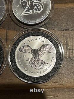 2014 Canada Maple Leaf, 2014 Birds Of Prey + 2x 25th Anniversary Coins 4 Ounces