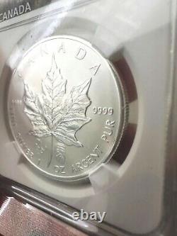 2014 Canada Maple Leaf Chinese Horse Double Privy NGC PF68 1oz Silver Coin
