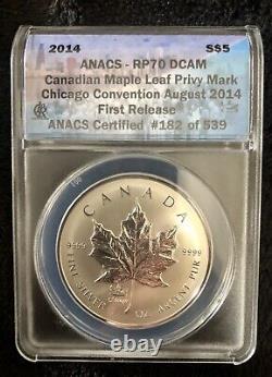 2014 Canada Silver Maple Leaf Certified RP70 DCAM Chicago Convention Privy $5