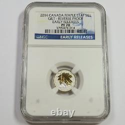 2014 NGC PF70 CANADA 1/20 1/10 1/4 1/2 1oz Silver Maple Gilt 5 Coin Set 47366A