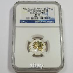 2014 NGC PF70 CANADA 1/20 1/10 1/4 1/2 1oz Silver Maple Gilt 5 Coin Set 47366A