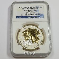 2014 NGC PF70 CANADA 1/20 1/10 1/4 1/2 1oz Silver Maple Gilt 5 Coin Set 47366A