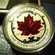 2015 1 Oz Silver $5 Reverse Proof Maple Leaf Incuse Enameled