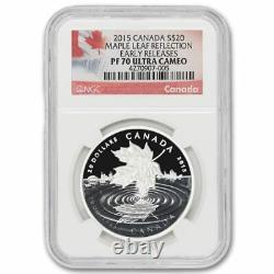 2015 $20 Silver Canadian Maple Leaf Reflection PF-70 Ultra Cameo NGC ER Coin
