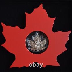 2015 Canada $20 1 oz. 999 Silver Maple Leaf Shaped Coin with Box, COA & Display