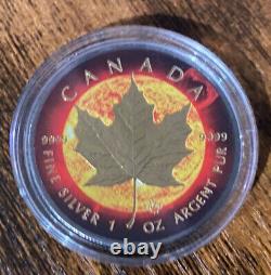 2015 Canada $5 1 oz Silver Maple Leaf Space Collection Solar Flare #448 of 1000