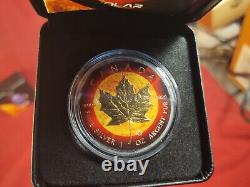 2015 Canada $5 1 oz Silver Maple Leaf Space Collection Solar Flare Ruthenium