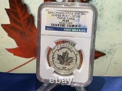 2015 Canada Maple Leaf $4 Fine Silver Incuse Reverse Proof 1/2 OZ NGC PF 69