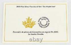 2015 Canada Maple Leaf Fine Silver Fractional 5 Coin Set withBox & COA. 9999