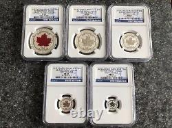 2015 Canada Silver Maple Leaf Reverse Proof Enameled Set NGC PF69 First Releases