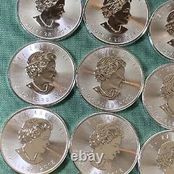 2015 Canadian $5 Silver Maple Leaf. 9999 Fine Silver Bullion Roll of 25 Coins