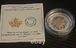 2016 Canada 1 oz Silver Majestic Maple Leaves with Drusy Stone