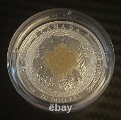 2016 Canada 1 oz Silver Majestic Maple Leaves with Drusy Stone