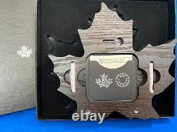 2016 Canada $20 Colourful Maple Leaf Shaped. 9999 Silver withBox + COA