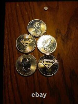 2016 Canada. 999 Silver Superman (1 oz) $5 Brilliant Uncirculated BU Maple Leaf