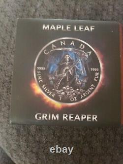 2016 Canada Grim Reaper Death panda privy Armageddon -1 Oz Silver Coin RARE