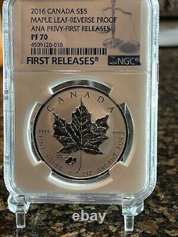 2016 Canada Maple Leaf Silver Coin RP ANAHEIM ANA FR PF70UC NGC