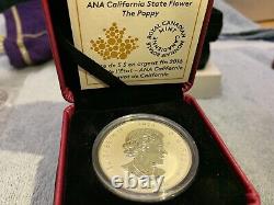 2016 Canada silver Maple reverse proof ANA California Poppy
