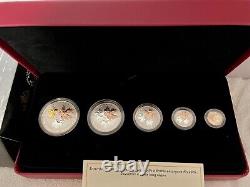 2016 Silver Maple Leaf Fractional Coin Set 5pc Canada 1.9 oz 9999 Fine Rose Gold
