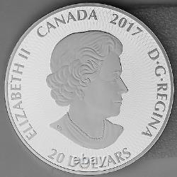 2017 $20 Canadiana Kaleidoscope Maple Leaf 1 oz. 60mm Pure Silver Color Proof