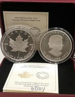 2017 2OZ Iconic Maple Leaf Canada 150th Birthday $10 Pure Silver Coin