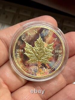 2017 $5 Canada Silver Maple Golden Noir Series Aquarelle Maple 059/500
