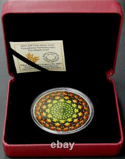 2017 CANADIANA MAPLE LEAF KALEIDOSCOPE $20 SILVER COIN withBox, Case & COA
