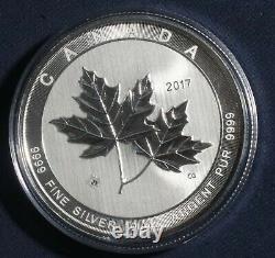 2017 Canada $50 Coin 10 Oz. 9999 Silver Sugar Maple Leaf Lot 060227