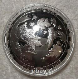 2017 Canada-Maple Leaves in Motion-5 OZ SILVER CONVEX Coin COA Box-Mintage 2,000