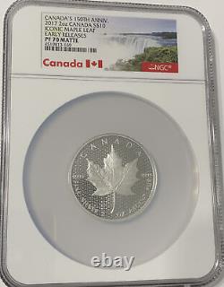 2017 Silver. 9999 2oz $10 Canada 150th Anniversary Iconic Maple Leaf NGC PF70 ER