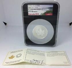 2018 3oz Canada Silver $50 Maple Leaf Incuse NGC PF 70 Reverse Proof With CoA
