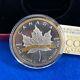 2018 Canada $10 Silver Maple Leaf 2 Oz. Gilded 30 Years Withbox + Coa
