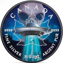 2018 Canada 1 oz Silver Maple Leaf UFO Glow in the Dark $5 Coin