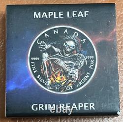 2018 Canada $5 Silver Maple Leaf Grim Reaper Armageddon III Ruthenium #276/400