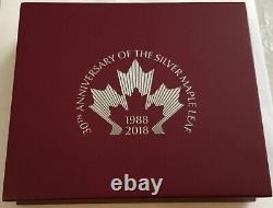 2018 Canada SILVER, 2oz Bar + 1 oz Coin, Maple Leave 30th Anniv. COA