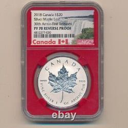 2018 Canada Silver Maple Leaf 30th Anniv-ngc Pf70-reverse Proof Ships Free! Inv2