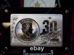 2018 Canadian Maple Leaf 30th Anniversary 3oz. 9999 Silver Coin & Bar Set #CF