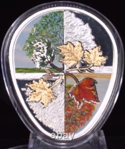 2018 Four Seasons Maple Leaf Cycle Egg-shaped $20 1OZ Silver Proof Canada Coin