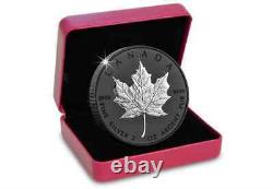 2019 Canada $10 Rhodium plated 2 oz silver maple leaf double incuse both sides