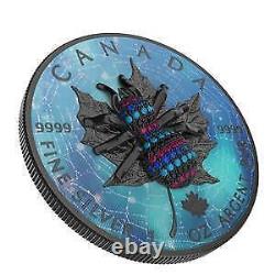2019 Canada $5 Maple Leaf Bejeweled SPIDER 1 Oz Silver Coin