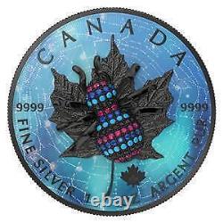 2019 Canada $5 Maple Leaf Bejeweled SPIDER 1 Oz Silver Coin