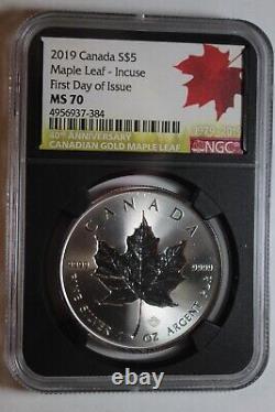 2019 Canada Maple Incuse NGC MS70 First Day Issue #384
