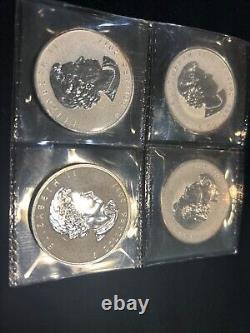 2019 Canada Maple Leaf Privy Rooster Silver 1 OZ. 9999 Lot of (4)