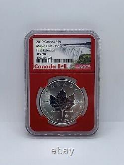 2019 Canada Silver $5 Maple Leaf Incuse First Releases Ngc Ms70 #690-6978