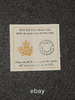 2019 Gilt Canada Silver $20 Gold Maple Leaf-Incuse PF70 REV PR FDI 40th Annivers