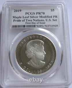 2019 PCGS PR70 First Day of Issue MODIFIED PROOF SILVER MAPLE COIN Struck Thru