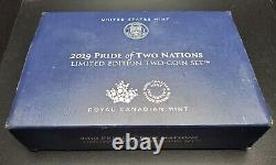 2019 Pride of Two Nations Proof 2 Coin Set-PCGS Reverse PR70 Eagle & PR70 Maple