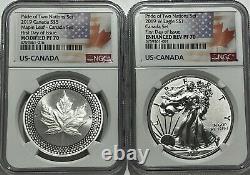 2019 Silver Canadian Modified Maple Leaf Ngc Pf70 Fdoi Pride Of Two Nations Set