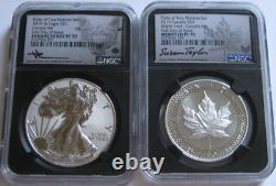 2019-W NGC PF70/70 FDOI CANADA SET Pride of Two Nations SILVER TWO-COIN SET