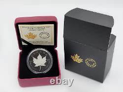 2020 1 oz Canada Silver Maple Leaf Rhodium-Plated Incuse $20 Silver Coin. 9999